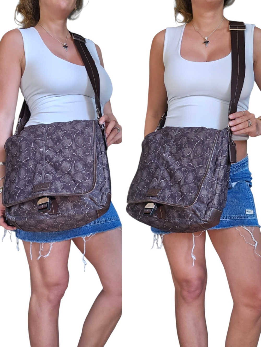 Coach Messenger School Bag Heritage Web Military Green Khaki Camo Utility Print